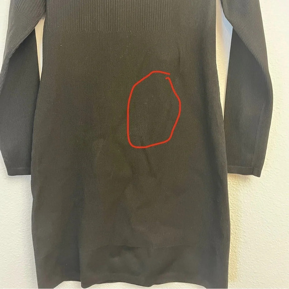 Marc By Marc Jacobs Black Ribbed Long Sleeve Mini Dress Form Fitting Size Medium - Picture 6 of 12